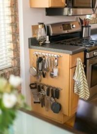 using bare sides of the kitchen cabinets