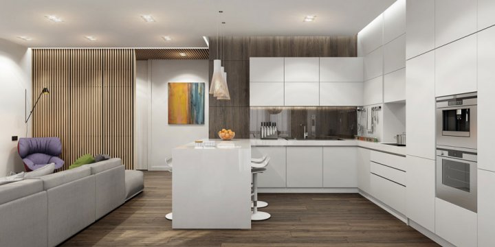 L-shaped kitchen